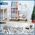 thumbnail image 5 of TC-HOMENY Craft Gift Wrapping Storage Cart, Storage Organizer with Wheels for Craft Room, Cake Shop & Flower Store, Multi-Purpose Holder for Ribbons, Ties & Scarves, White, 5 of 10