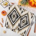 thumbnail image 3 of Boho Black Brown Kitchen Towels Set of 3, Vintage Geometric Southwestern Ethnic Soft Microfiber Dish Towels, Absorbent Quick-Dry Washable Dishcloths for Kitchen Cleaning, Drying Dishes, 18x28 Inches, 3 of 9