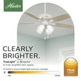 thumbnail image 5 of Hunter 52 inch Indoor Ceiling Fan with LED Lights - White Ceiling Fan with Pull Chain, For Bedroom or Living Room, Standard Mount, No Remote, 5 Blades, Includes Bulbs - Amberlin 53217, Fresh White, 5 of 17