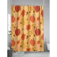 thumbnail image 5 of Fsddascl Fall Leaves Shower Curtain Set - Standard 72" x 72" Washable Bathtub Curtain with 12 Hooks, Orange Yellow Maple Pumpkin Country Farm Waterproof Fabric Stall Shower Curtains for Bathroom, 5 of 6