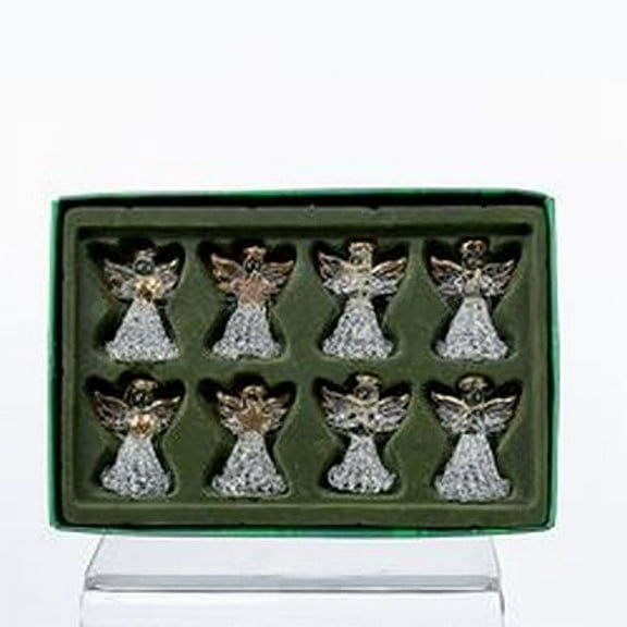 Kurt Adler Clear Glass Angel Ornament, 1.57-Inch, Set of 8