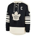 thumbnail image 2 of Men's '47 Auston Matthews Navy Toronto Maple Leafs Player Name & Number Sweep Check Eternal Lacer Sweatshirt, 2 of 3