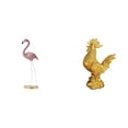 thumbnail image 1 of Estatua de resina de flamenco con figura de pollo. Estatua decorativa de animal en resina con plumas en relieve. Adecuada para H, 1 of 8