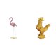 thumbnail image 1 of Estatua de resina de flamenco con figura de pollo. Estatua decorativa de animal en resina con plumas en relieve. Adecuada para H, 1 of 8