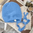 thumbnail image 2 of Mikilon Women Winter Drawstring Hats Solid Color Knitted Warm Hats Comfortable Ears-Protection Pom-Pom Thermal Hats, 2 of 4