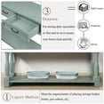 thumbnail image 5 of LUCKHAO Entryway Table with Storage Shelf, 63 inch Console Table with 3 Drawers and 1 Bottom Shelf, Long Sofa Table for Entryway Foyer, 5 of 9