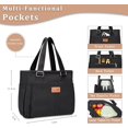 thumbnail image 2 of Biwat Grands Sacs à Lunch pour Femmes pour le Travail/boîte à Lunch Isolée pour Adultes Femmes/sac à Lunch Isotherme Étanche avec Poche de Rangement. Sac à Lunch Réutilisable pour le Travail Pique-Nique Randonnée 12L, Noir, 2 of 4