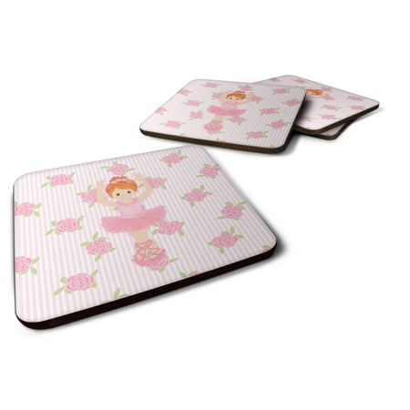 

Carolines Treasures BB5169FC Ballerina Red Front Pose Foam Coaster Set of 4 3 1/2 x 3 1/2 multicolor
