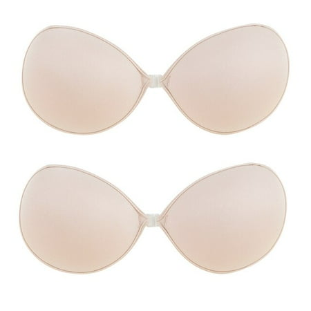 

QWZNDZGR 2PCS Sexy Women Invisible Bra Push Up Lingerie Self-Adhesive Silicone Bust Front Closure Sticky Bralettle Backless Strapless Bra