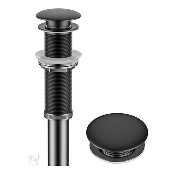 Kraus PU-L10MB Bathroom Sink Pop-Up Drain with Extended Thread in Matte Black