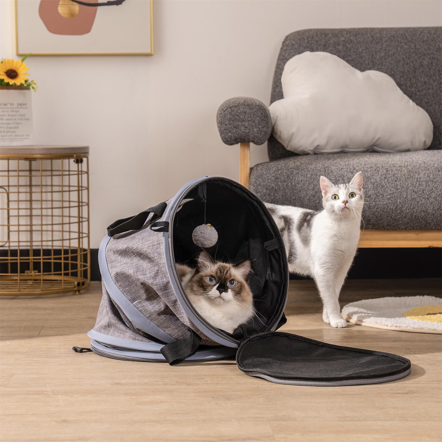 Pefilos 20" 3 in 1 Pet Carrier for Small Cats Dogs, Cat Carrier Travel Bag with Adequate Ventilation, Foldable Tunnel Pet Travel Carrier Bag Toy Cat Bed with Plush Balls, Black Pefilos 20" 3 in 1 Pet Carrier for Small Cats Dogs, Cat Carrier Travel Bag with Adequate Ventilation, Foldable Tunnel Pet Travel Carrier Bag Toy Cat Bed with Plush Balls, Black