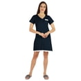 thumbnail image 2 of Inkmeso Solid Button Down Nightgown Sleepwear For Womens V- Neck Nightshirt Sleepdress, 2 of 7