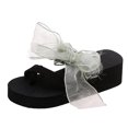 thumbnail image 2 of Sandalias Mujer Tacón inclinado Punta abierta Zapatillas con nudo de lazo Cómodos zapatos de playa Chanclas Wmkox8yii hj789, 2 of 9