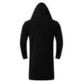 thumbnail image 2 of SWSMCLT Men's Long Hooded Coat Cardigan Outerwear Cold Weather Drape Front Loose Coats Casual Chic Knee Length Black Small, 2 of 3