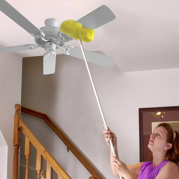 Evelots Ceiling Fan Duster Microfiber Cleaner Brush with Reach Up to 9 Ft Yellow