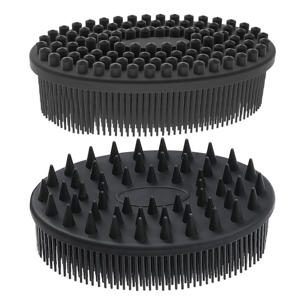 2 Piezas Cepillo Corporal de Silicona, Estropajo Corporal de Suave para Limpieza Nutritiva y Exfoliación de tu Piel, Cepillo de Ducha, Duradero y Fácil de Limpiar, Ideal para Baños Masajes (Negro)