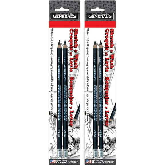 2-PACK - General Pencil Sketch & Wash Pencil Kit, 2/Pkg (total of 4)