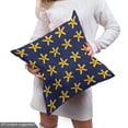 thumbnail image 5 of Ambesonne Abstract Fabric by the Yard Upholstery, Prehistoric Style Stars Art, 10 Yards, Indigo Yellow, 5 of 5