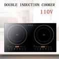 thumbnail image 6 of Double Induction Cooker, 1200W 2 Burner Induction Cooker Cooktop, Electromagnetic Oven High Temperature Resistance Double Burner Countertop Cooktop 8 Gear Firepower Dual Induction Hot Plate, 6 of 6