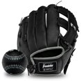 thumbnail image 1 of Franklin Sports Tee Ball Guante - Guante de campo juvenil para diestros - Guante de béisbol de cuero sintético MLB - Guante listo para jugar (RTP) - Tiro a mano derecha de 9.5 pulgadas - MLB negro con, 1 of 5