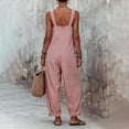 thumbnail image 4 of WULMLEO Women's Striped Loose Fit Square Neck Rompers Sleeveless Minimalist Wide Leg Jumpsuit with Pockets Summer Casual Overall Dressy 2026 Overalls Red M, 4 of 4