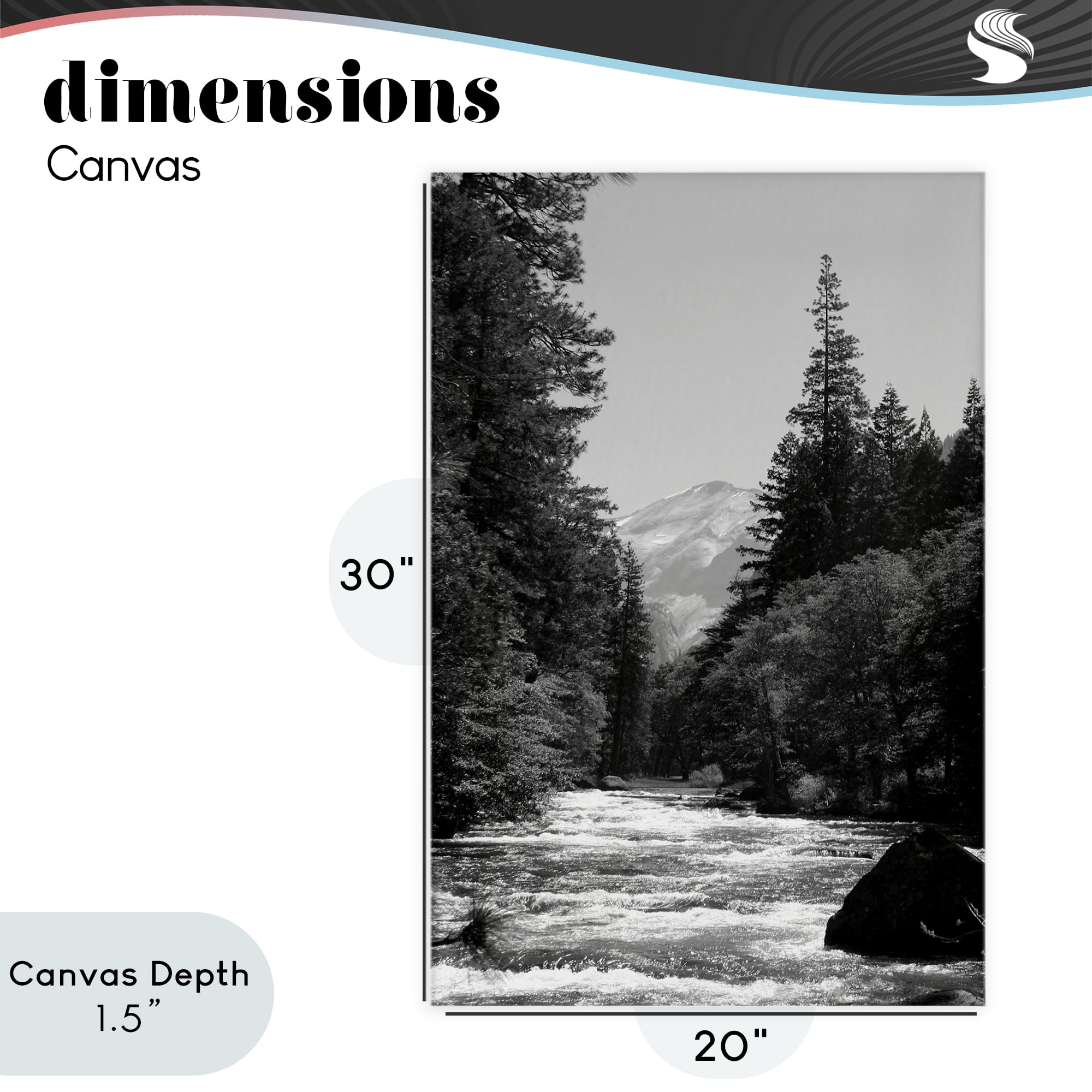 Stupell Industries Merced River Flow Canvas Wall Art, design by Kim Curinga