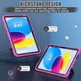 thumbnail image 3 of for iPad 10th Generation,iPad 10.9 Inch Case Silicone Rubber Rugged with Foldable Kickstand Heavy Duty Shockproof Rugged Protection Cover for iPad 10th Generation Case 2022 Release, Rose, 3 of 7