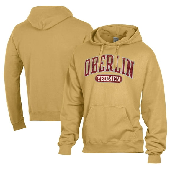Men's Comfort Wash  Gold Oberlin Yeomen Lightweight Fleece Pullover Hoodie