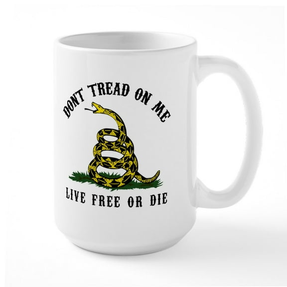CafePress - Don't Tread On Me - 15 oz Ceramic Large White Novelty Mug