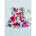thumbnail image 2 of Blotona Baby Girl's Dress Flower Print Round Neck Ruffle Flying Sleeve Dress, 2 of 8
