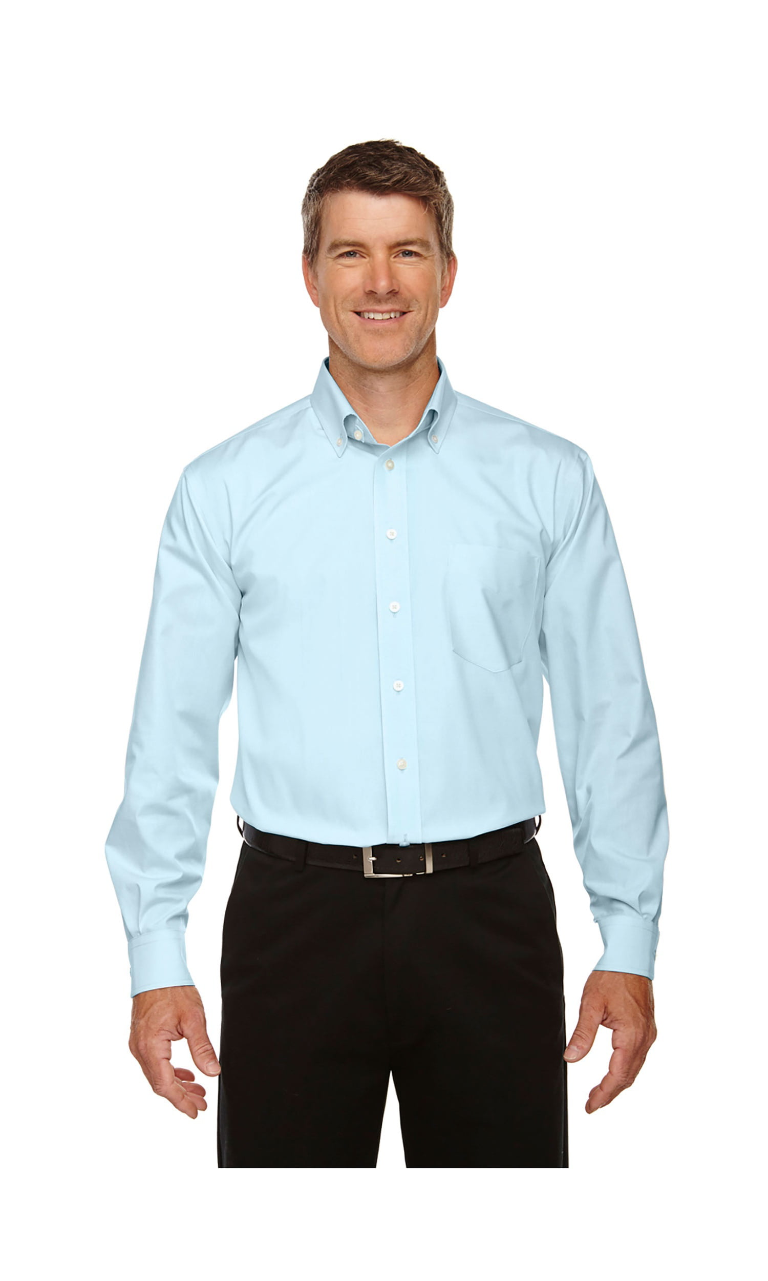 UltraClub Mens Wrinkle-Free End-On-End Solid Dress Shirt