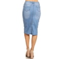thumbnail image 3 of Fashion2Love Womens Plus/Juniors Mid Waist Below Knee Length Denim Skirt in Pencil Silhouette, 3 of 7