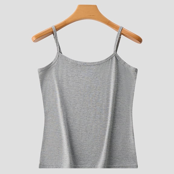 Vrorvz Women's Camisoles Tank Top Spaghetti Straps Sleeveless Cami Shirts Summer Soft Lightweight Undershirts