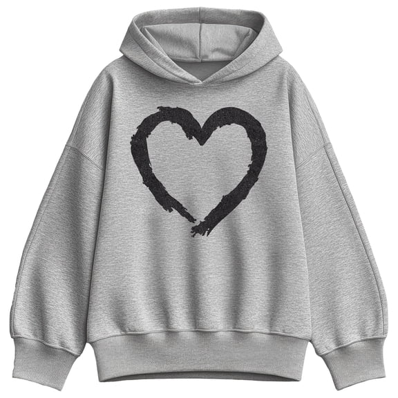 Instant Message - Paintbrush Stroke Heart Sparkle Oversized Fleece Hoodie Sweatshirt