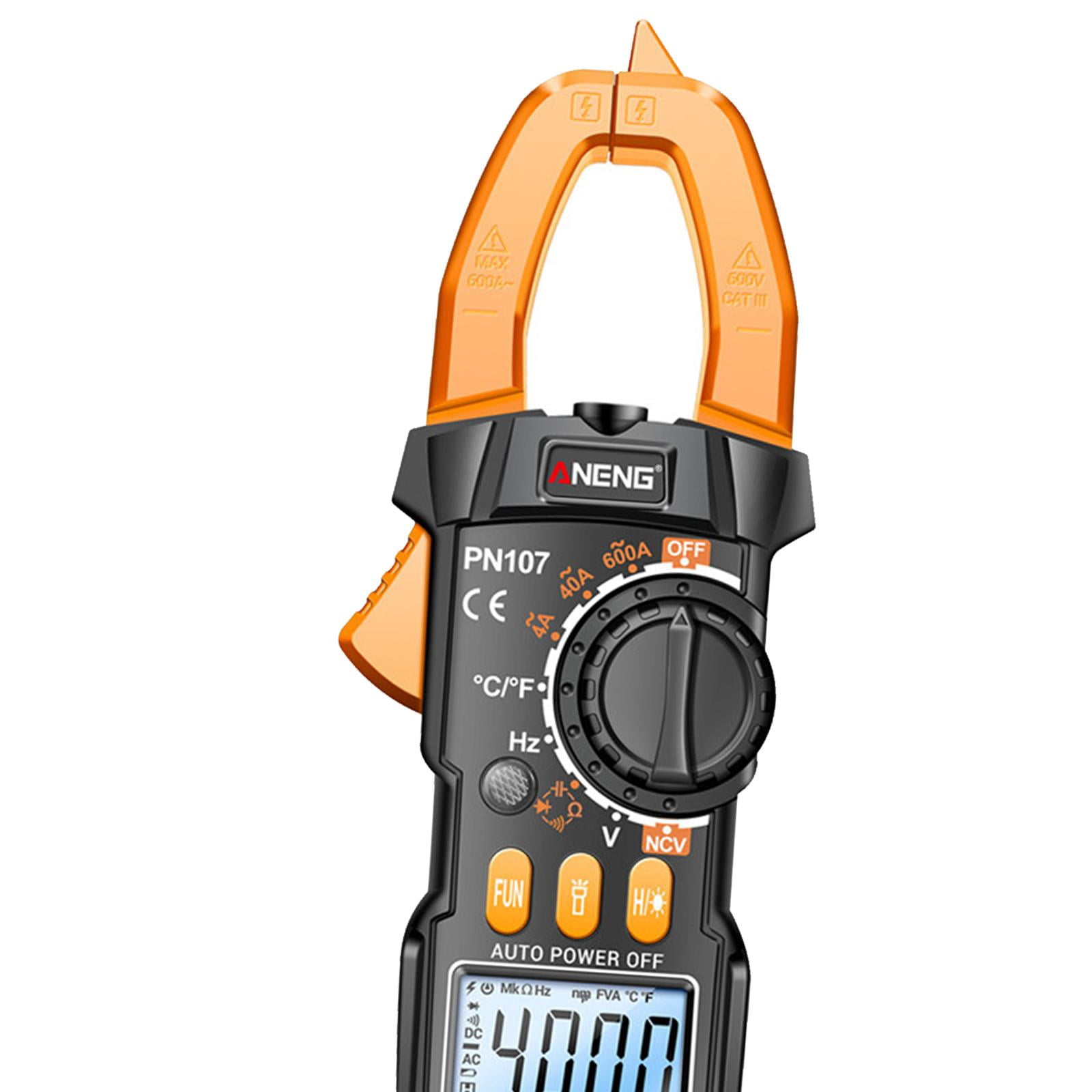 Miulika Clamp Meter Multimeter Easy Carrying Smart Tester Multifunction Sturdy Voltage Meter for Fuses Auto Circuit Troubleshooting , Yellow
