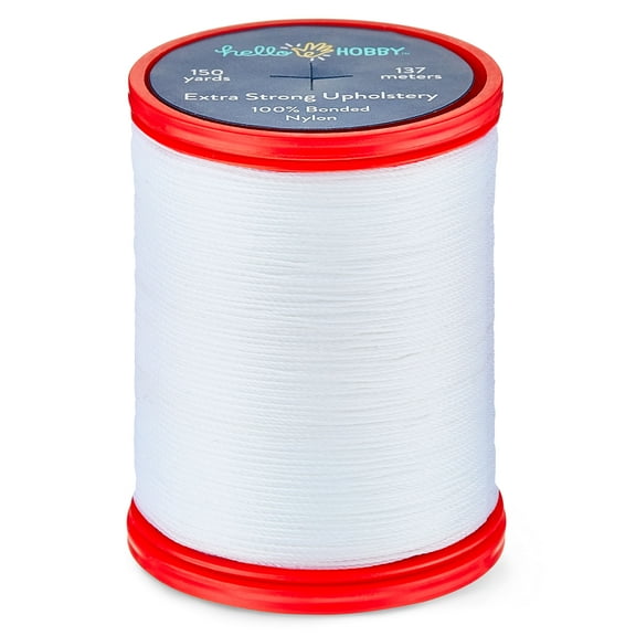 Hello Hobby White 100% Bonded Nylon Thread, 150 Yards