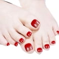 thumbnail image 1 of Uñas postizas cortas, tapa completa, prensa en las uñas de los pies | HUOGUO, 1 of 5