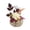 D, variant on Artificial Glitter Pumpkin with Dahlia & Autumn Leaves Ornament, Realistic Faux Fall Floral Figurine, Rustic Harvest Decor for Halloween Thanksgiving Table Home Holiday Decoration, C