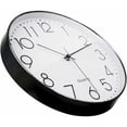 thumbnail image 3 of 12 inch modern wall clock round battery operated silent quartz black white, 3 of 4