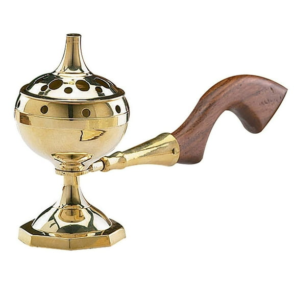 Sudbury Brass Long Handled Incense Burner, 7 1/2 Inch