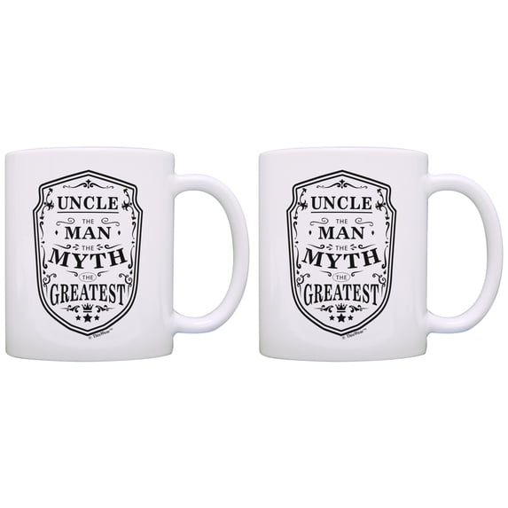 ThisWear Uncle Gifts Uncle the Man the Myth the Greatest 11 ounce 2 Pack Coffee Mugs
