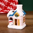 thumbnail image 3 of maskred Resin Christmas Scene Snow House LED Desktop Set Decoration Village House Snowman 1Set, 3 of 6