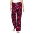 thumbnail image 2 of Picia Burgundy Tie Dye Womens Soft Woven Cotton Elastic Waistband Sleep Pajama Pant Lounge Sleep Pant With Pockets And Drawstring-Small, 2 of 9