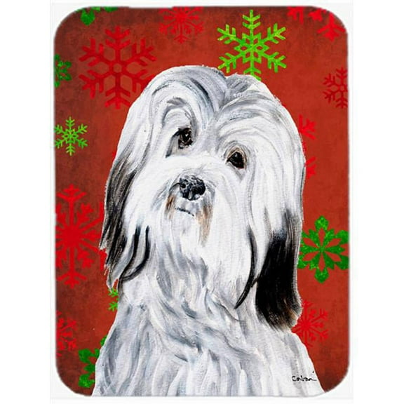 Havanese Red Snowflakes Holiday Mouse Pad, Hot Pad Or Trivet, 7.75 x 9.25 In.
