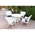 thumbnail image 4 of Jeco 5pc Windsor White Wicker Dining Set - Tan Cushions, 4 of 5