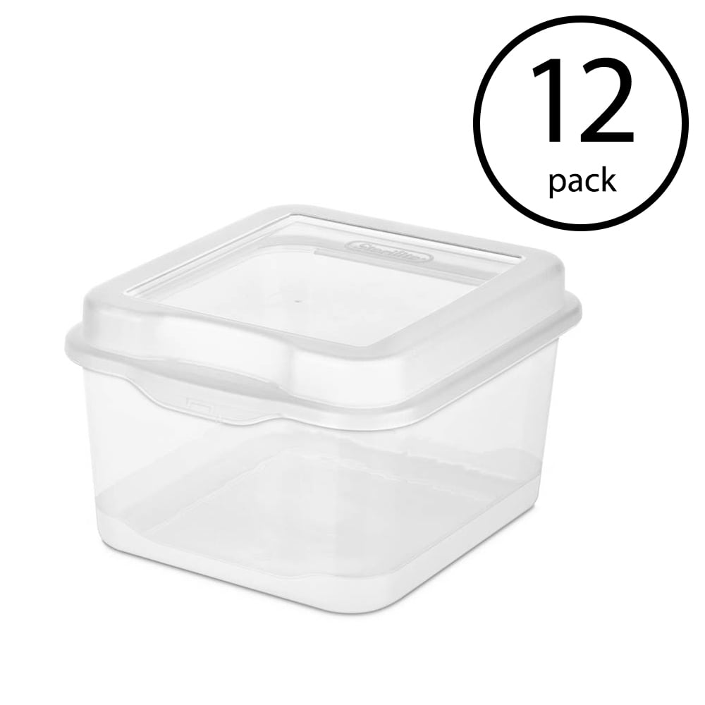 30 Pack Clear Sterilite Plastic FlipTop Latching Storage Box Container