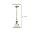 thumbnail image 3 of Nuvo Lighting Outpost 1 Light Small Pendant Matte White with Burnished Brass, 3 of 6