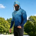 thumbnail image 2 of Men's Performance Fishing Hoodie Shirt Face Mask UPF 50+ Rash Guard Long Sleeve Going Out Shirt, 2 of 5