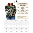 thumbnail image 6 of DARING DIVA Women's Plus V Neck Long Sleeves Casual Blouse 2X Green, 6 of 6