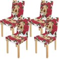 thumbnail image 1 of RYLABLUE Beautiful Gothic Skull with Roses Stretch Chair Cover Protector Seat Slipcover for Dining Room Hotel Wedding Party Set of 4, 1 of 5